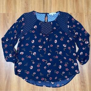 Rewind Blue Bib Collar Blouse with Buttoned Style